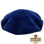 Béret Basque en laine Mérinos Bleu Marine Femme