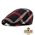 Béret Casquette Homme Carreaux Noir