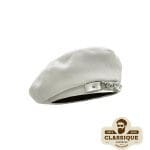 Béret Chic en Cuir pour Femme Blanc