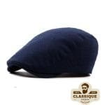 Casquette Béret Plat Coton Bleu