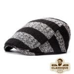 Casquette béret rayée noir