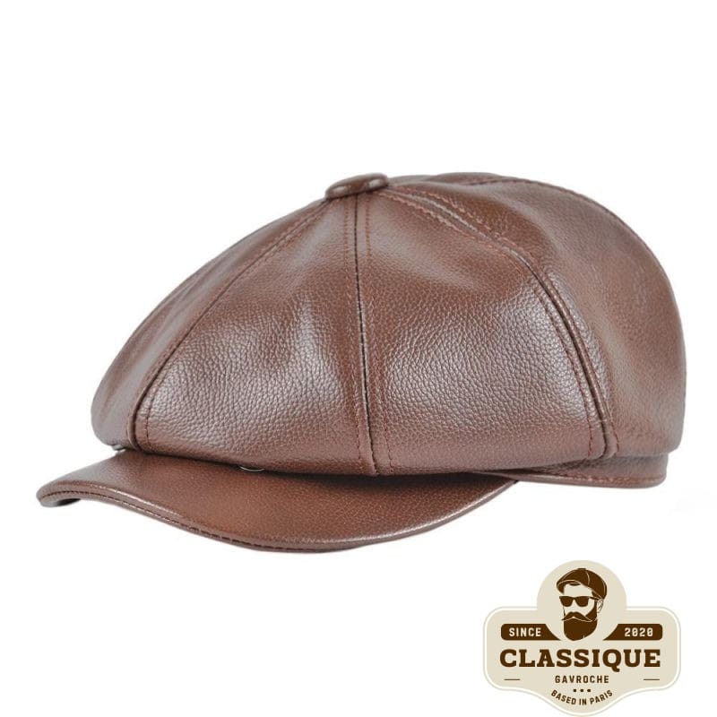 Casquette Gavroche Cuir Homme