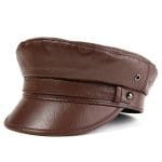 Casquette Gavroche En Cuir Marron