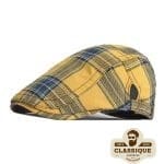Casquette Plate à carreaux jaune