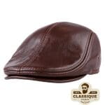 Casquette Plate Cuir Homme