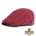Casquette Plate Rouge à Carreaux